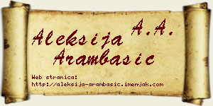 Aleksija Arambašić vizit kartica